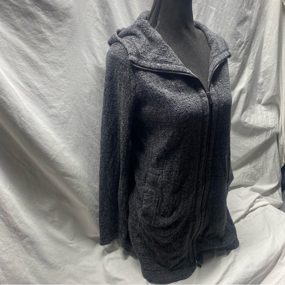 Eileen Fisher Stretch Terrazzo Textured Hooded Jacket Oversized M - Picture 6 of 10